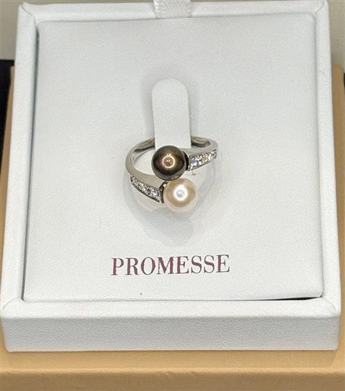 Anello Promesse Donna in Oro bianco Diamante 0.11 Ct AG20 - AG20